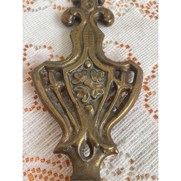 Vintage 1930s Cast Iron Gold Gilt Floral Ornate Large Lamp Finial 5.25x2.25 - Picture 7 of 9